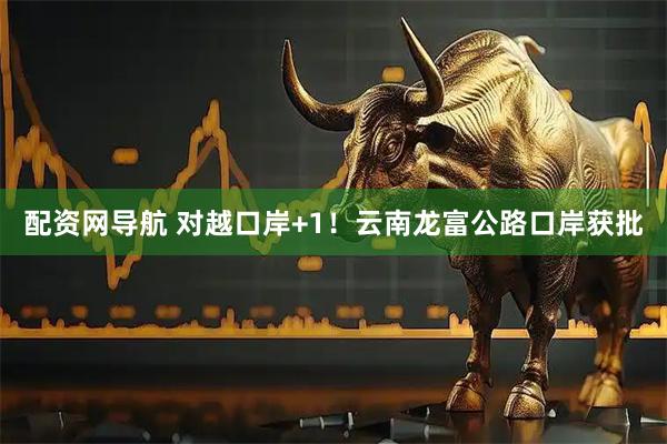 配资网导航 对越口岸+1！云南龙富公路口岸获批